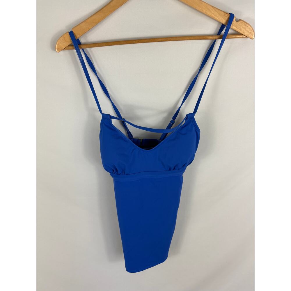 Athleta Strappy Back Blue Tankini Swim Top Size Small